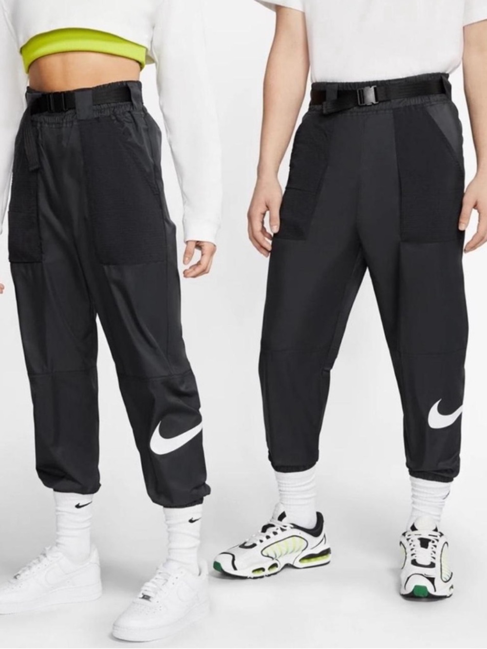 Nike Black Utility Joggers with White Swoosh